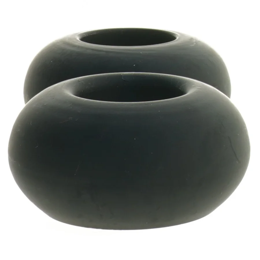 Runde sort lysestager (str. 9,5 cm)