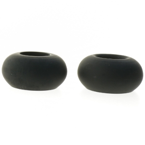 Runde sort lysestager (str. 9,5 cm)