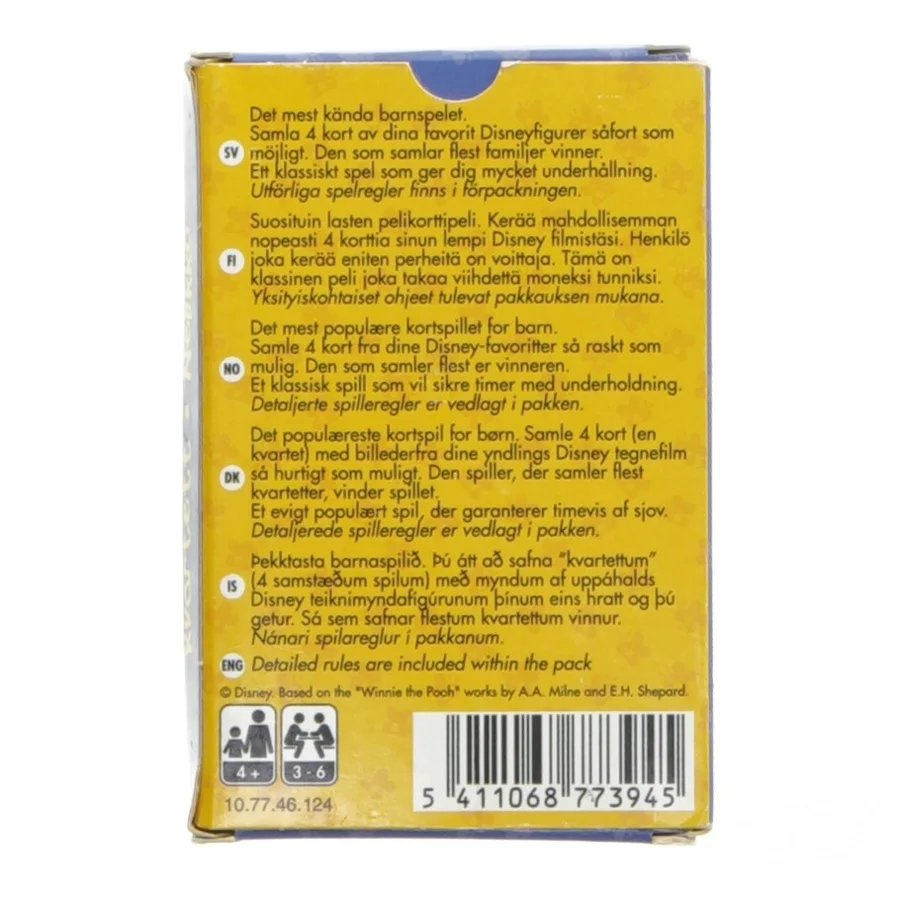 Disney Happy Families kortspil fra Disney (str. 10x6,5 cm)