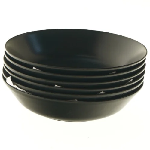 Sæt af sorte hærdet glas skåle, Ø 22 cm fra IKEA (str. Ø 22 cm)