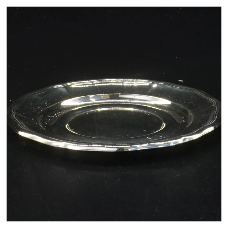 Sølvfarvet tallerken (str. 14 cm)