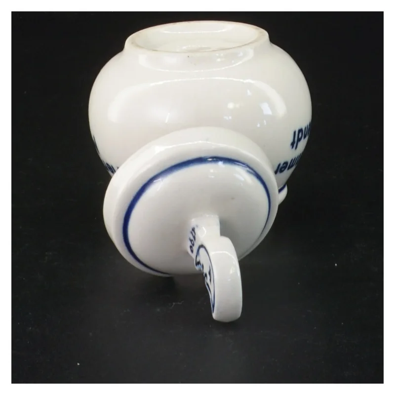 Porcelænskrukke med blåt mønster (str. 10 x 7 cm)