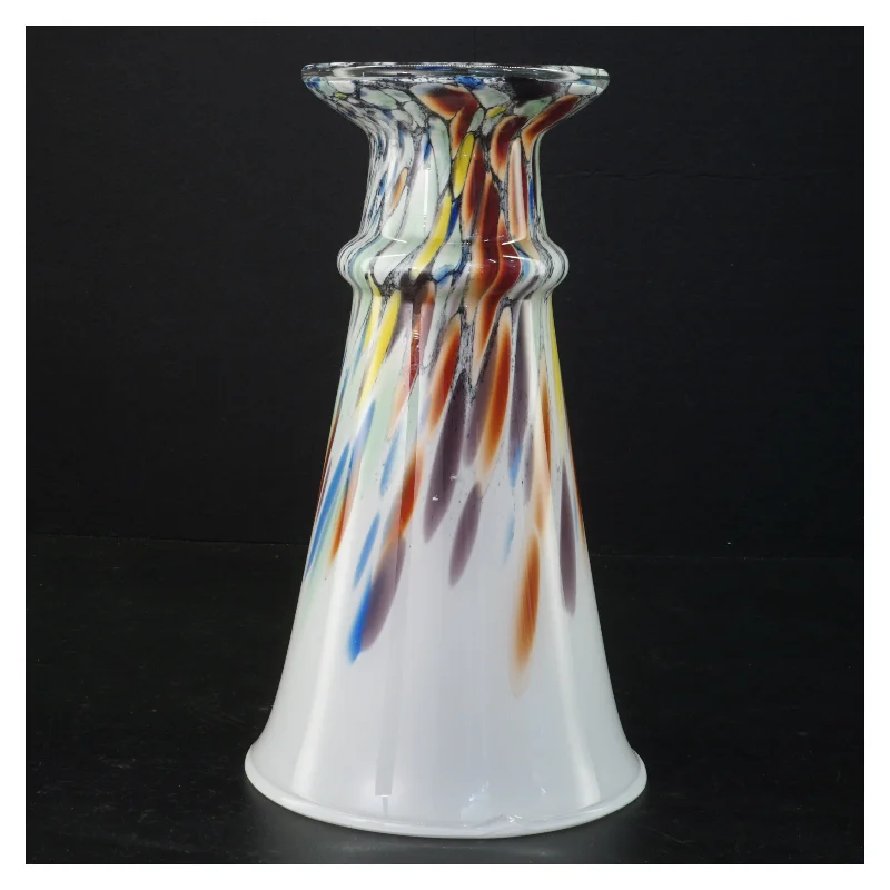 Multifarvet Glasvase (str. 23 x 13 cm)