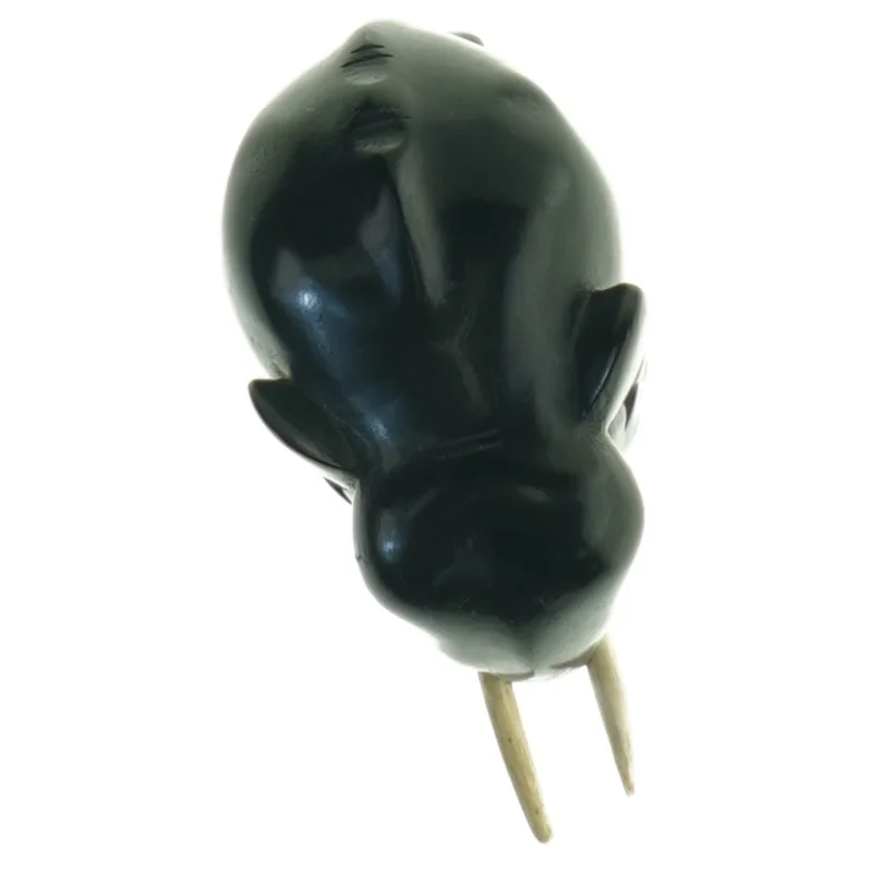 Sort elefantfigur i træ (str. 11 x 9 cm)