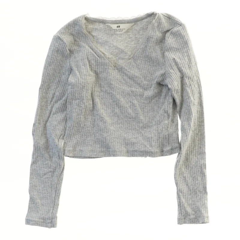 Langærmet stribet bluse fra H&M (str. 134)