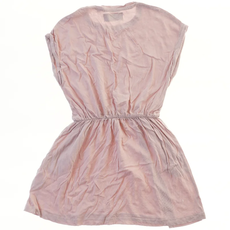 Kortærmet rosa kjole med elastik fra Queenz (str. 122)