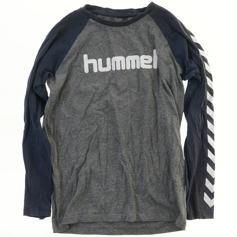 Langærmet T-shirt med logo fra Hummel (str. 152)