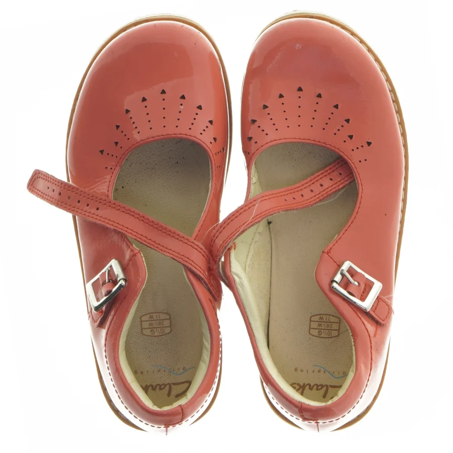  Røde pigesko med rem fra Clarks (str. længde 20 cm)