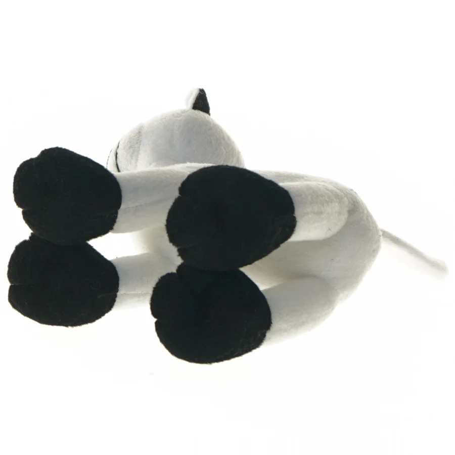 Hvid og sort tøjbamse kat (str. 17 cm)