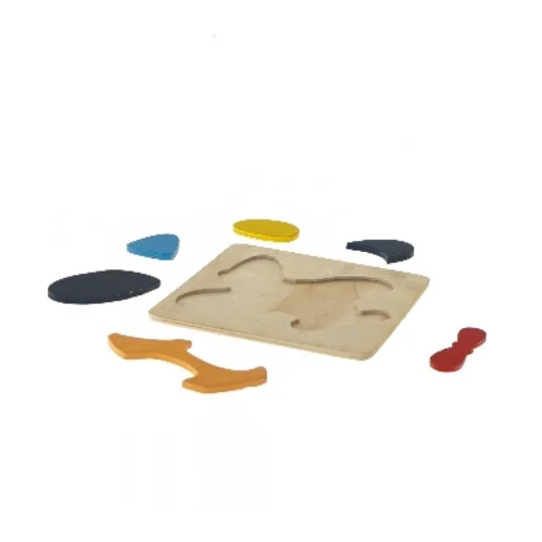 Træpuslespil med flyvemaskinemotiv (str. 15x15 cm)