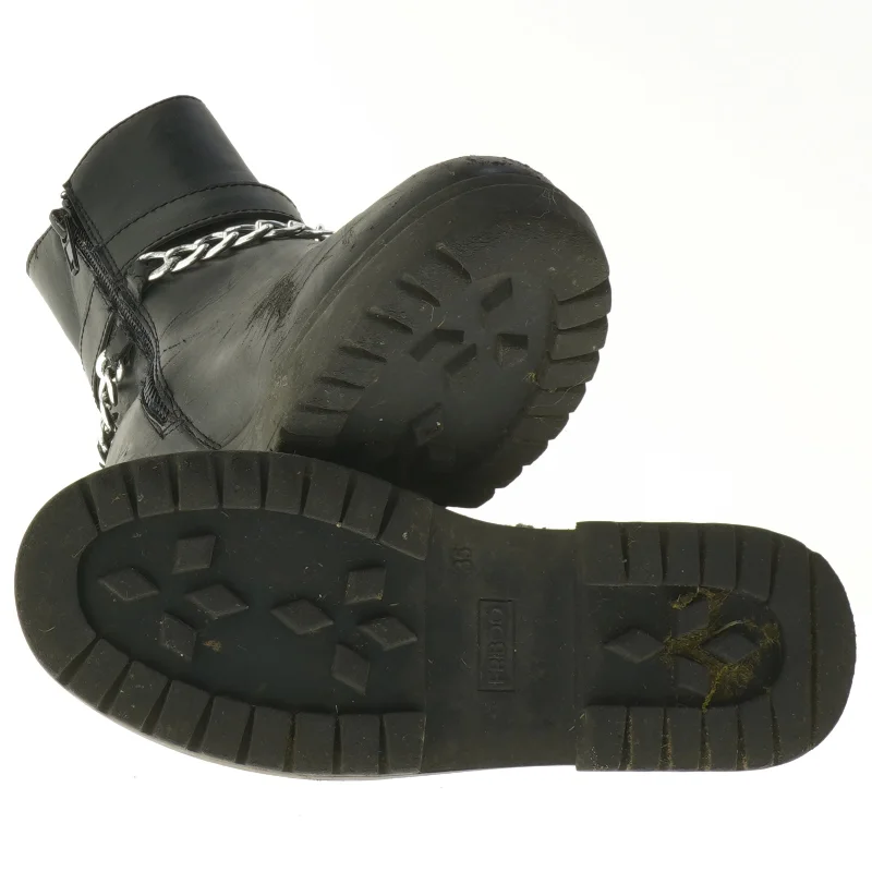 Sort ankelstøvler med kæde fra Friboo (str. 35 )