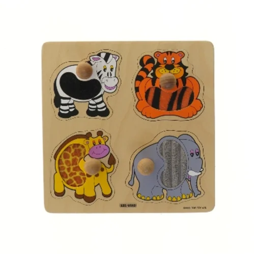 Træ-puslespil med dyrefigurer fra Kids-Wood (str. 21x21 cm)