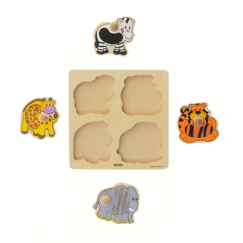 Træ-puslespil med dyrefigurer fra Kids-Wood (str. 21x21 cm)