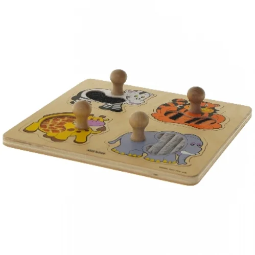 Træ-puslespil med dyrefigurer fra Kids-Wood (str. 21x21 cm)