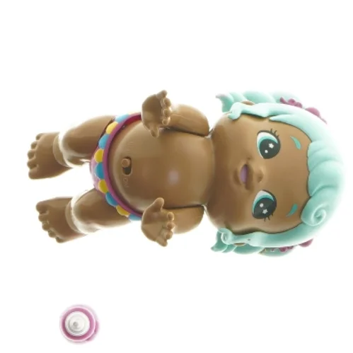 Plastikdukke med lyseblåt hår (str. 11 cm)