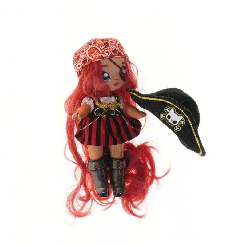Piratdukke med rødt hår (str. 18 cm)