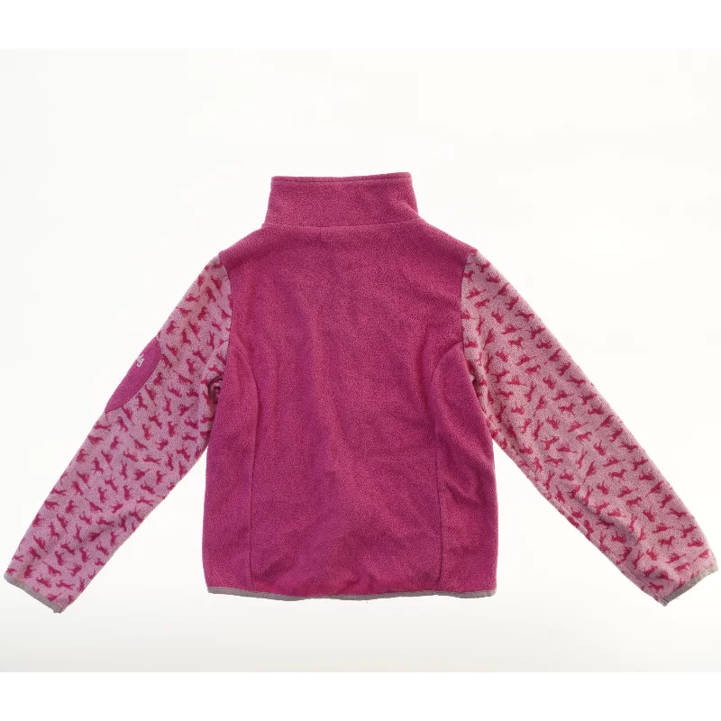 Pink fleecejakke med mønstrede ærmer fra Wendy (str. 146)