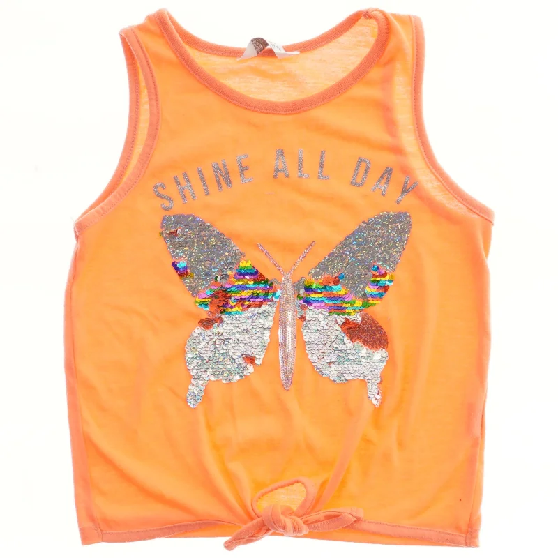 Orange tanktop med palietter fra Primark (str. 116)