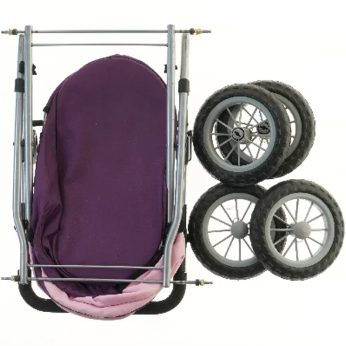 Dukke klapvogn med aftagelige hjul (str. 55x33 cm)