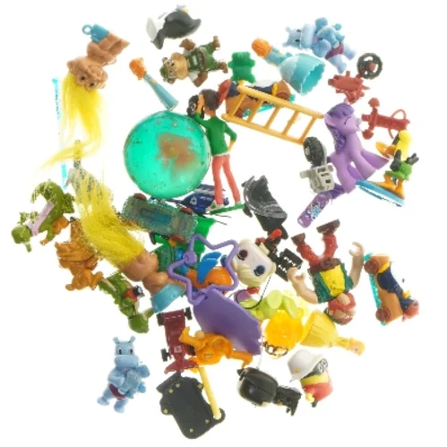 Blandede små plastiklegetøj (str. 5 cm)