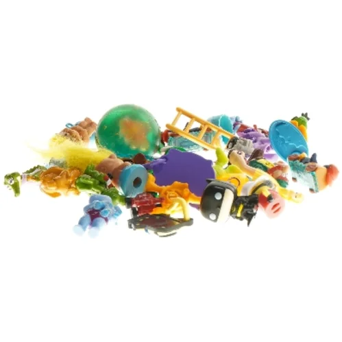 Blandede små plastiklegetøj (str. 5 cm)