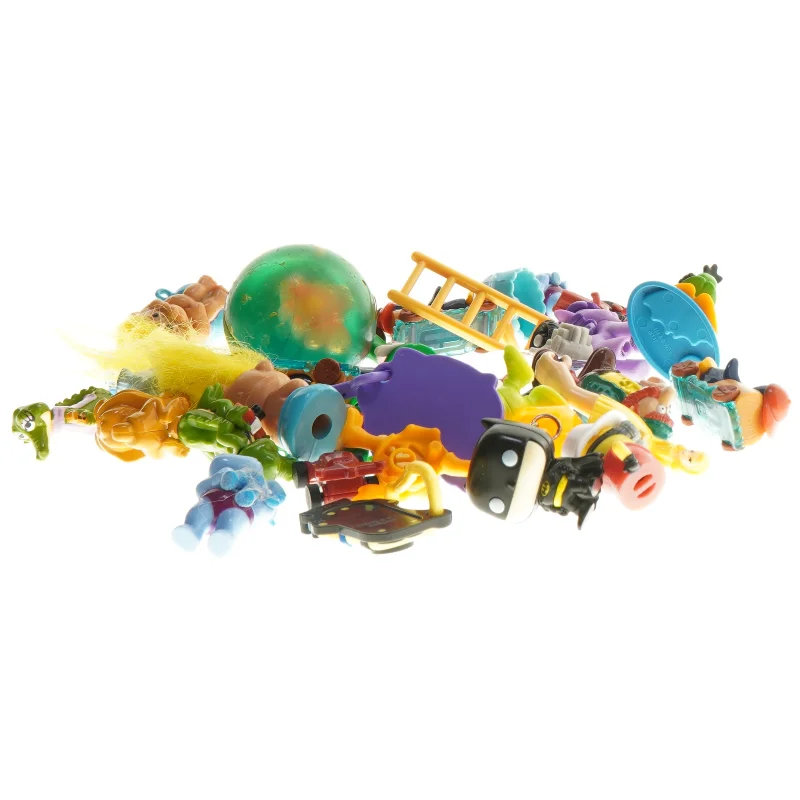 Blandede små plastiklegetøj (str. 5 cm)