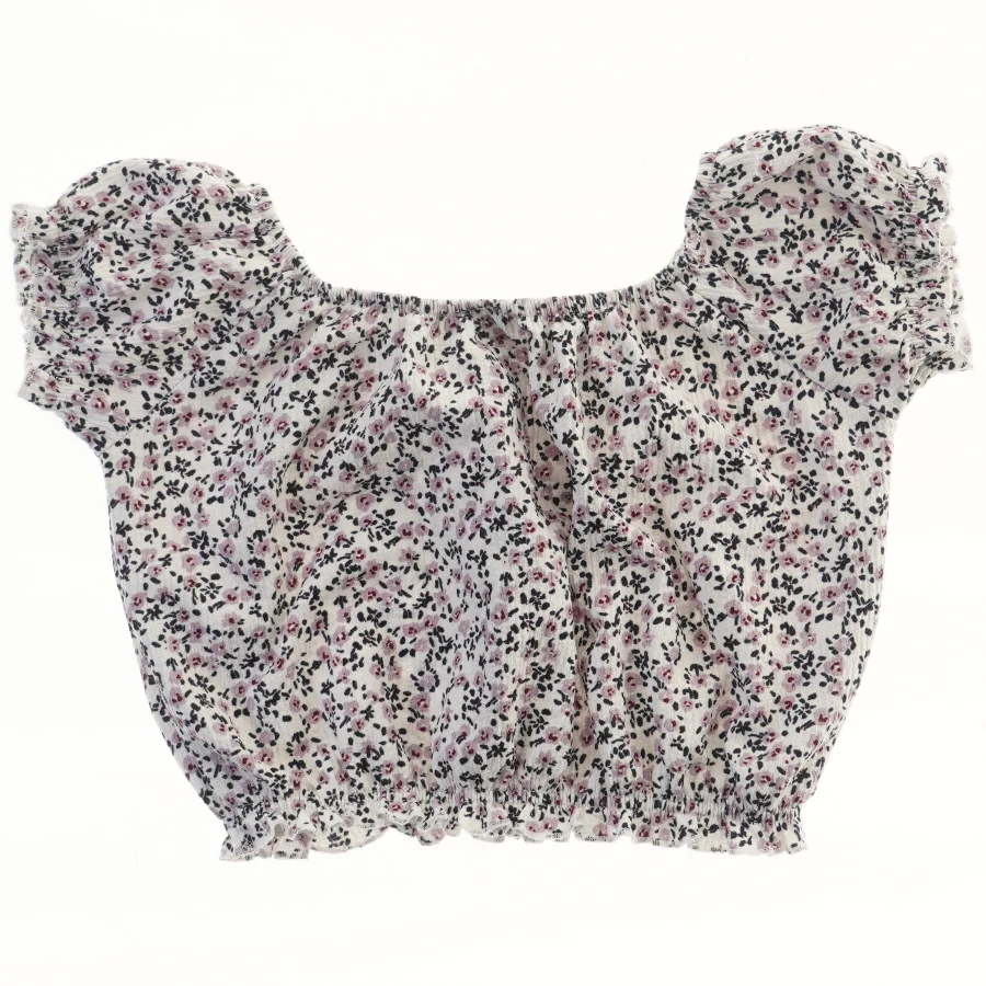 Blomstret bluse med korte ærmer fra Name It (str. 122)
