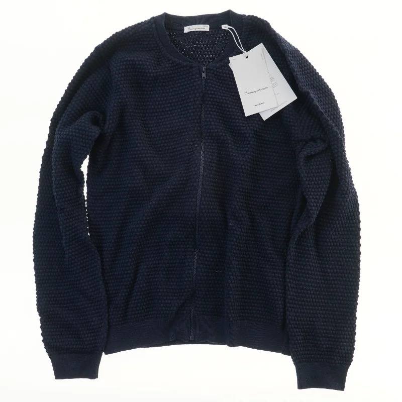 NY Mørkeblå cardigan med lynlås fra Knowledge Cotton Apparel (str. 158)