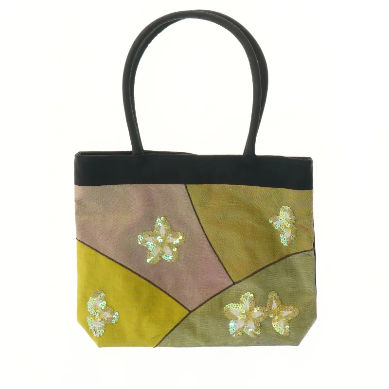 Tote taske med blomsterapplikationer (str. 27x22,5 cm)