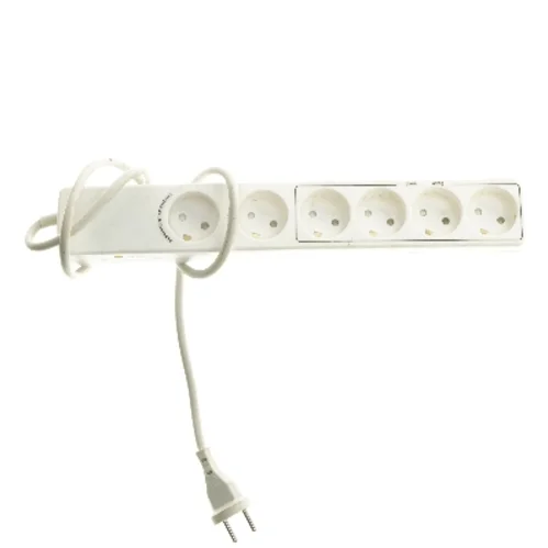 Strømforlænger med 6 stik (str. 37x5,5 cm)