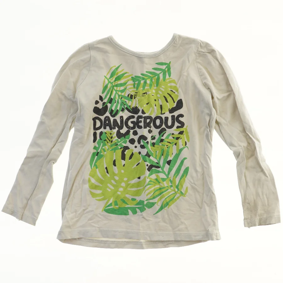 Langærmet bluse med leopardmotiv (str. 116)