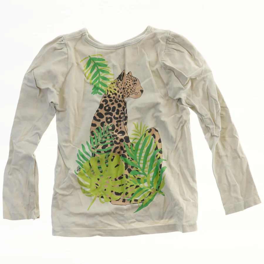 Langærmet bluse med leopardmotiv (str. 116)