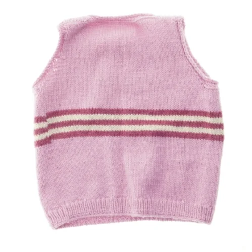 Strikket vest (str. Bryst, 32 cm. længde, 35 cm)