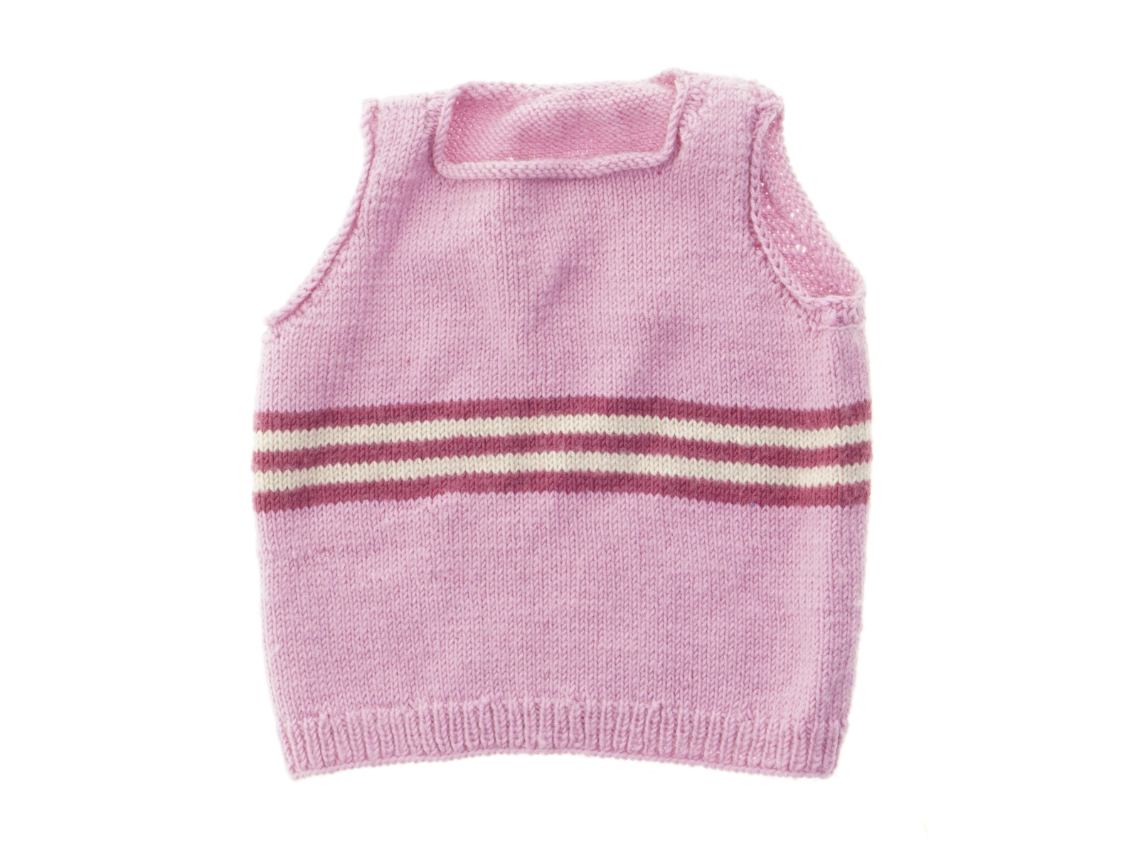 Strikket vest (str. Bryst, 32 cm. længde, 35 cm)