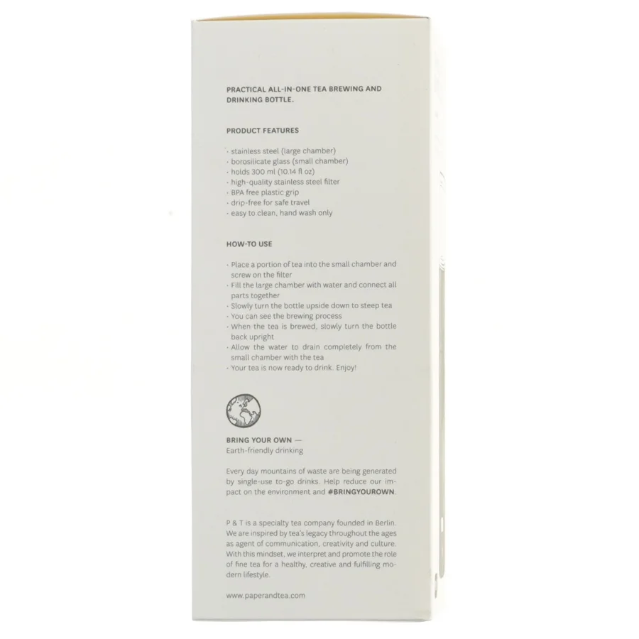 Nomad flaske til te-brygning fra P & T (str. 22x7 cm)