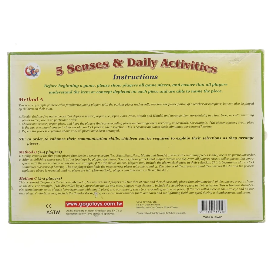 5 Senses og daglige aktiviteter spil fra Gogotoys (str. 32x21,5 cm)