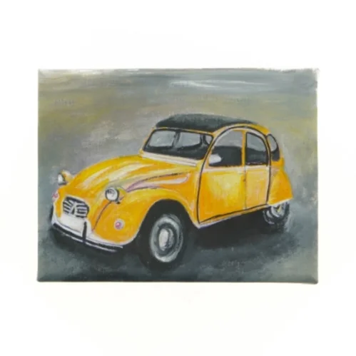 Håndmaletbillede af Citroën 2CV (str. 22 x 17 cm)