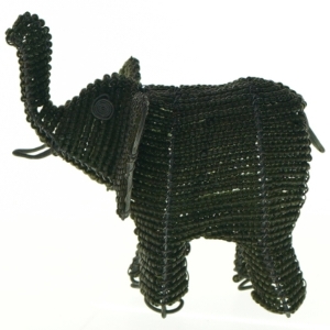 Perlebesat elefantfigur (str. 12 cm)