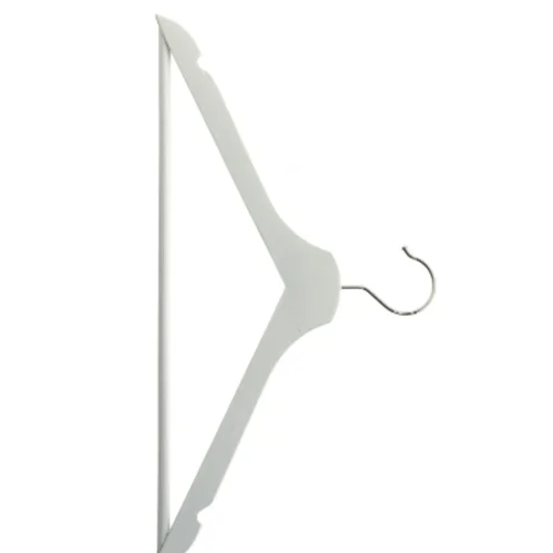 Hvidt tøjstativ sæt med 6 bøjler (str. 43 cm. 6 styk)