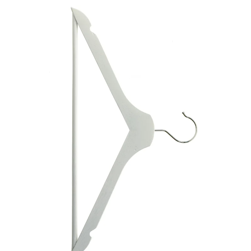 Hvidt tøjstativ sæt med 6 bøjler (str. 43 cm. 6 styk)