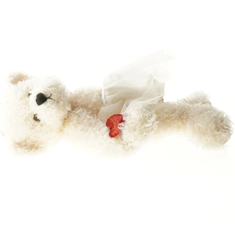 Hvid bamse med kjole og tryllestav fra Bamse Kompagniet (str. 35x25 cm)