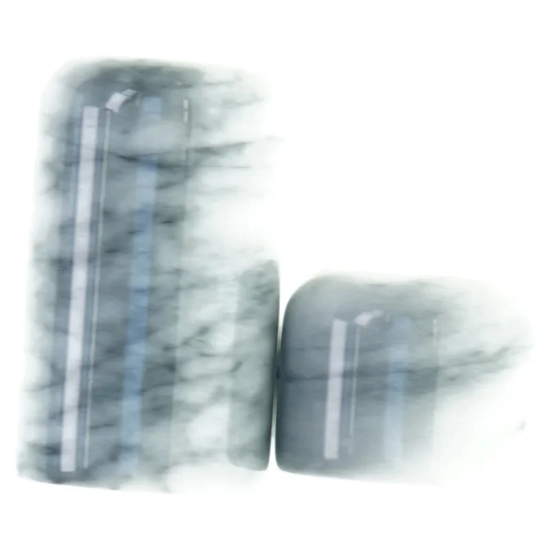 Lysestager i marmor til fyrfadslys (str. 10 cm og 4 cm)