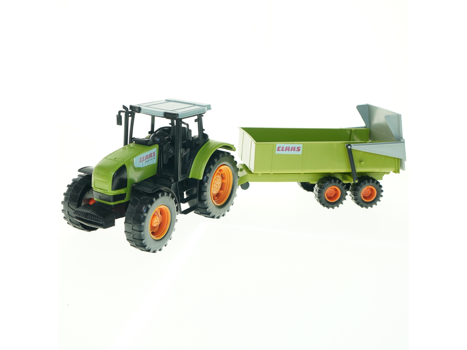 Grøn traktor med tipvogn (str. 54x16 cm)