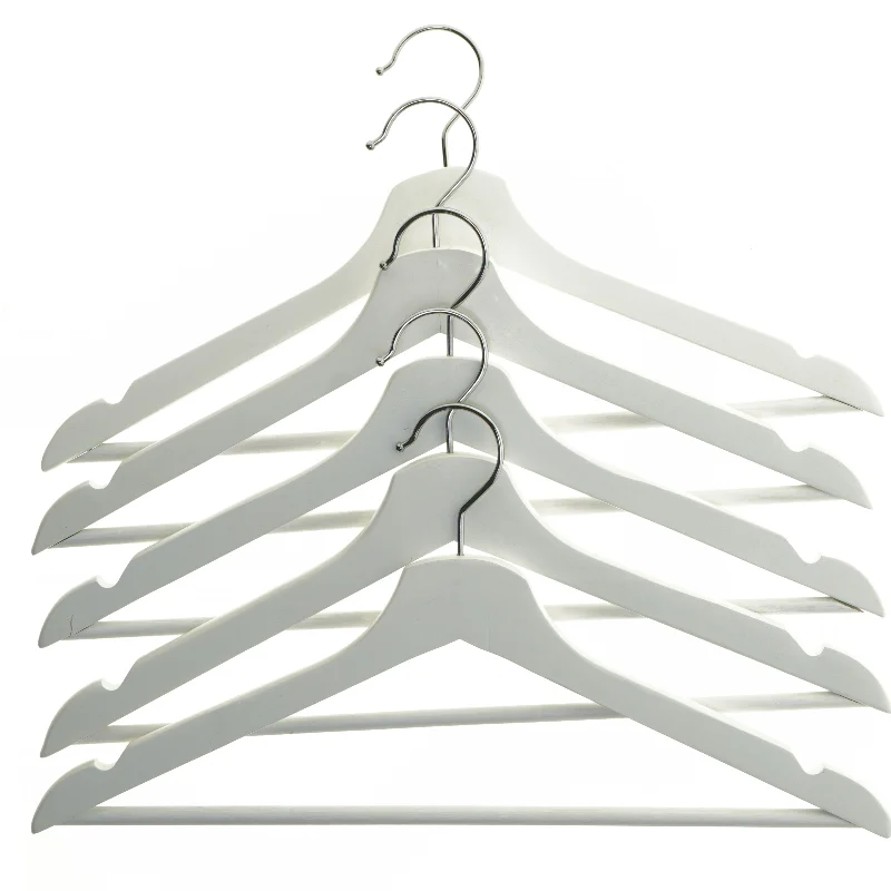 Bøjlesæt med 5 hvide bøjler (str. 43 cm. 5 stykker)