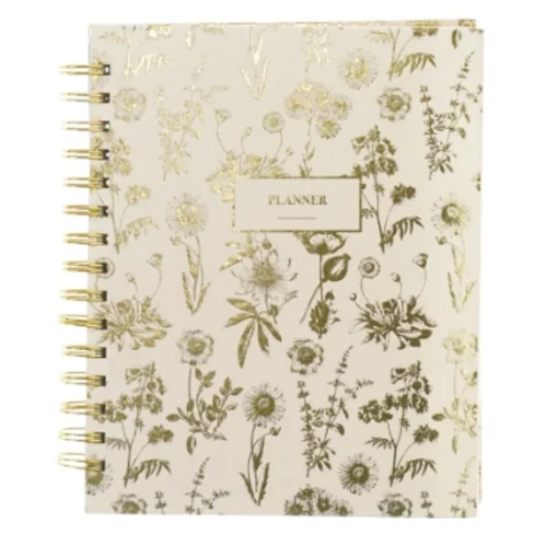 Spiralbundet planner med blomstermotiv fra Søstrene Grene