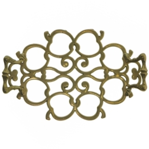 Antikt grydeunderlag / bordskåner i messing (24 cm)