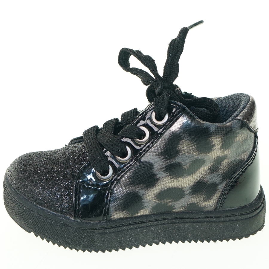 Sko fra Sprox med glimmer og leopardmønster str. 21