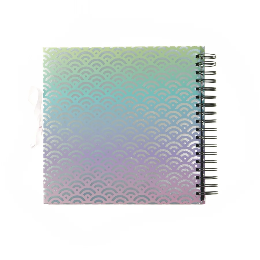 Fotoalbum / scrapbog i pastelfarver med spiralbinding (str. 25x25 cm)