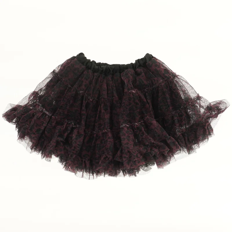 Leopardmønstret fyldigt tylskørt str. 92