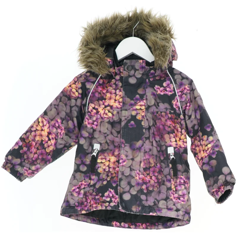 Vinterjakke fra Playtech med blomstermønster og pelskrave (str. 92)
